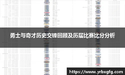 勇士与奇才历史交锋回顾及历届比赛比分分析